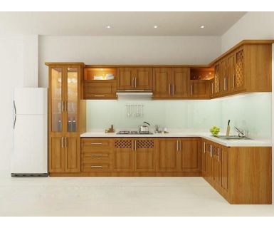 TỦ BẾP GỖ TỰ NHIÊN CHỮ L TN421