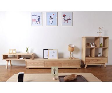 KỆ TIVI PHÒNG KHÁCH GỖ SỒI TỰ NHIÊN TN91