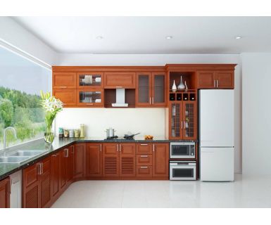TỦ BẾP GỖ XOAN ĐÀO THIẾT KẾ 2021 TN423