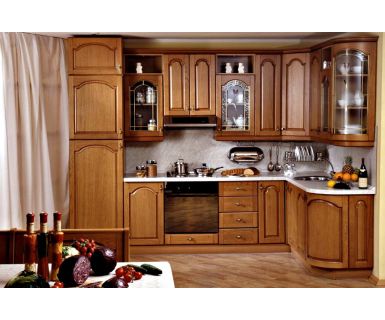 TỦ BẾP GỖ HƯƠNG CHỮ L TN433